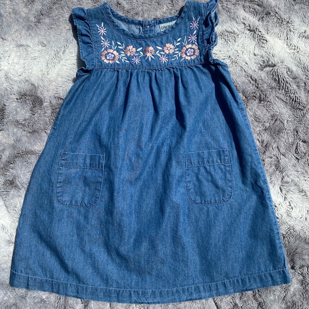 🌸Oshkosh Chambray Dress with Flower Detail